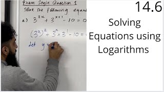 Edexcel AS Level Maths 146 Solving Equations using Logarithms [upl. by Oriaj]