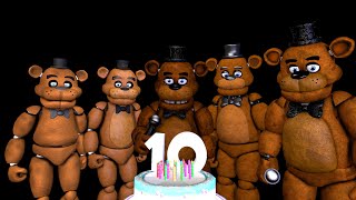 SFM FNAF FNAF Screaming Meme FNAF 10th Anniversary Special [upl. by Ilatfen]