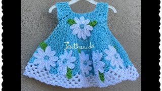 Vestido tejido a crochet para bebé 36 meses [upl. by Mandell]