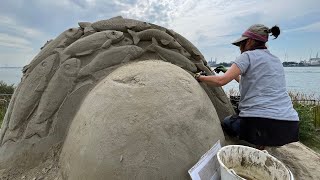 Grootste zandkunstwerk ooit op stadsstrand Vlaardingen [upl. by Massarelli]