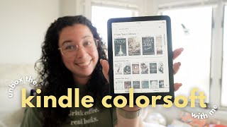 UNBOX THE 2024 KINDLE COLORSOFT WITH ME full kindle setup tutorial  compare to kindle paperwhite [upl. by Atekal]