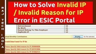 How to Solve Invalid Data Found for IP no in ESIC [upl. by Brenden23]