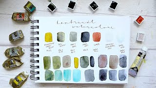 Rembrandt Watercolour Swatches  ASMR [upl. by Suoirred]