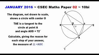 Paper2CSECMATHS303  Circle Geometry amp Angle in a Semicircle  January 2016 Number 10bi [upl. by Brianna]