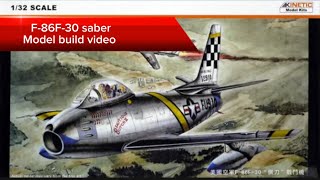 132 F86F30 Saber model kit by Kinetic  Korean War jet build [upl. by Havot858]