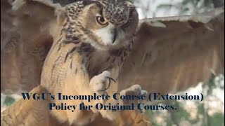 WGUs Incomplete Course Policy Extension for Original Courses [upl. by Stimson]