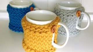 How to Loom Knit a Mug Coaster Cozy DIY Tutorial [upl. by Hansiain]