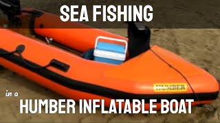 Boat Fishing in a Humber Inflatable Dinghy Boat with Mercury 35 Outboard Motor [upl. by Nehpets]