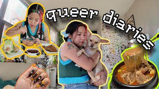 Queer Diaries 💅📸💖 halloween nails sonny angels DJI Osmo 3 ADHD clean up sesh amp grocery haul [upl. by Weitzman840]