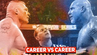 GOLDBERG VS BROCK LESNAR  Career VS Career Match [upl. by Aissatsan]