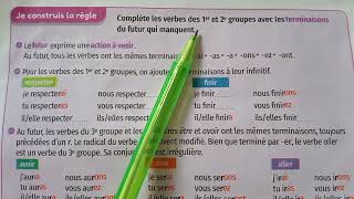 Mes apprentissages en français 6 ème AEP conjugaison le futur des verbes usuels pages  6465 [upl. by Guerra]