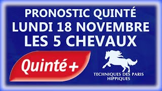 PRONOSTIC QUINTÉ DU LUNDI 18 NOVEMBRE 2024  PRIX DE MONTIGNACCHARENTE  ATTELE R1C1  VINCENNES [upl. by Namor]