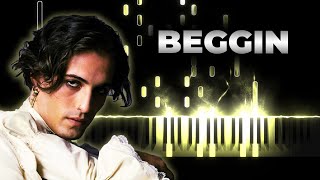 Maneskin Beggin karaoke piano [upl. by Odnanref]