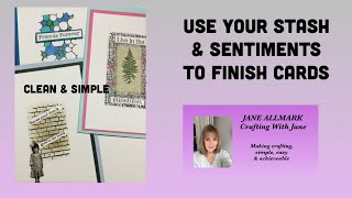 Use your stash to finish 3 clean amp simple cards [upl. by Mela]