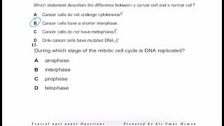 Mitotic cell cycle AS Level Biology 9700  paper 1 past papers explained in detail [upl. by Nordna]