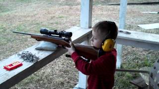 8 yr old sons first time shooting a 308 [upl. by Sarad]