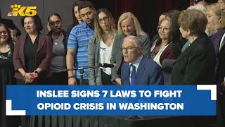 Jay Inslee signs 7 laws that aim to fight opioid crisis in Washington [upl. by Ambur]