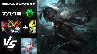 SUPPORT Senna vs Janna  EU Challenger Patch 1421 [upl. by Hrutkay]