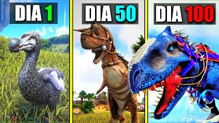 SOBREVIVI 100 DIAS SIENDO DINOS en ARK HARDCORE [upl. by Sothena642]