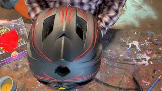 Pinstriping a Troy Lee Designs MTB Helmet [upl. by Trudnak621]