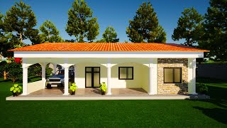 ✅Diseño de Casa con 3 arcos  Como construir una casa estilo guatemalteco  Diseño de Casa 7 x 14M [upl. by Akimal]