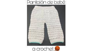 Pantalón a crochet para bebé 03meses🧶 Paso a Paso [upl. by Lladnar]