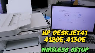 How To Do a WIFI Setup of HP Deskjet 4120e4130e AllinOne Wireless Printer [upl. by Eilojne]