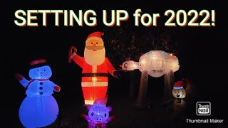 Setting Up My 2022 Christmas Inflatables Layout and Standup [upl. by Arda]