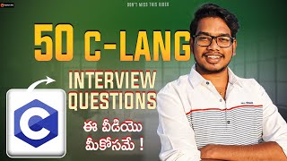 50 C Language Interview Questions  C Language in Telugu [upl. by Noella469]