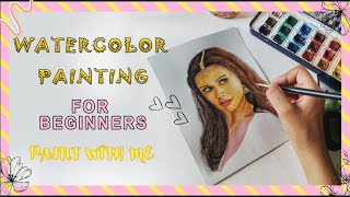 Watercolor Painting for beginners  Sradha Kapoor portrait [upl. by Anaujal204]