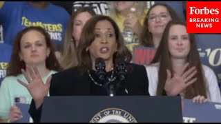 WATCH Kamala Harris Interrupted By Hecklers During Rally In North Carolina— Then She Responds [upl. by Ilatfen]