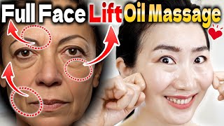 Full Face Oil Massage that Changes your Destiny in 10 days Tighten and Brighten Mature Sagging Skin [upl. by Ahseinar649]