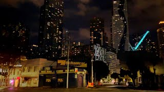 Queensberry amp Lygon Street at Night Melbourne CBD Australia [upl. by Strain623]