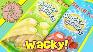 Bebeto Wacky Sticks Lemon amp Strawberry Licorice Candy [upl. by Annis]