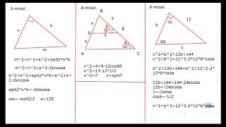 Geometriya Sinuslar va Cosinuslar teoremasi [upl. by Eardna]