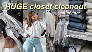 HUGE CLOSET CLEANOUT for the new year 🧺✨ decluttering  organizing everything satisfying [upl. by Cacie]