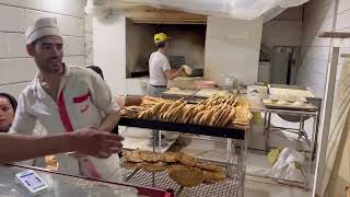 barbari bread in Iran the price of 36 pieces of bread is only 1 dollarBaking bread in Iran [upl. by Ahsekyt]