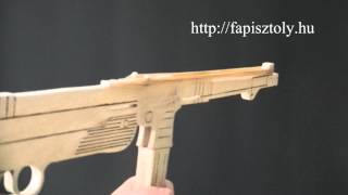 MP40  Gumigyűrűt kilövő géppisztoly befőttes gumit lövő fapisztoly gumilövő játék pisztoly puska [upl. by Akena938]