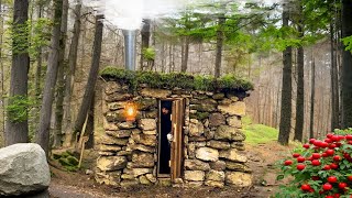 Building of the stone hut is finished  I made a stove and went on a photo hunt [upl. by Llamaj124]