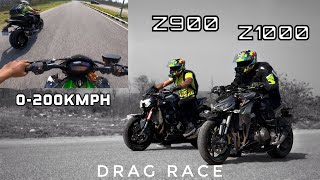 Drag Race Z900 Vs Z1000  Z900 vs Zx10r  Cute Girl Reaction on Kawasaki Z900 zx10r z900 kawasaki [upl. by Ocirred]