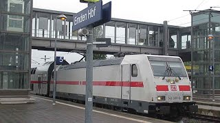 Germany At Emden Hbf a DB IC2 Class 146 electric loco departs on a Norddeich Mole to Leipzig train [upl. by Wrightson980]