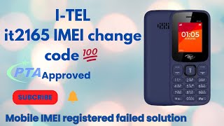 Itel it2165 IMEI change code 💯  Invalid sim solution  SIM registered failed solution 💯 [upl. by Oicor]