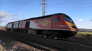 Pair of NMT HSTs back to back through Wootton Bassett  Class 43  43272 and 43357  Colas Rail [upl. by Ezirtaeb]