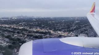 Southwest 737MAX8  N8717Q Landing at Midway from Bradley 061223 [upl. by Nawak]