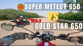 BSA Gold Star 650 VS Super Meteor 650  Full Throttle Run [upl. by Templa864]