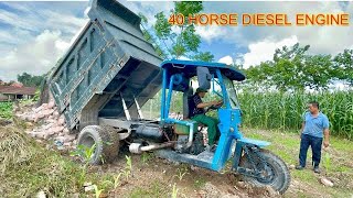 Dàn công nông khủng máy 40 hp lốp đôi cầu đẩy chở đất  Máy xúc Doosan xúc đất lên ô tô  excavator [upl. by Aihsile]