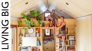 Family of 5s Modern Tiny House Packed With Clever Design Ideas [upl. by Alehcim440]