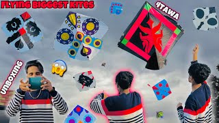 Flying Biggest Kites😍  4Tawa   Unboxing amp Testing Monofil Gattu😱  Desi Patangbaazi 🪁🔥 [upl. by Berkow722]