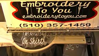 Embroidery on Henley Shirt  Embroidering Shirts [upl. by Lynde563]