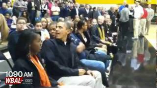 President Obama At Towson Basketball Game [upl. by Aidin]